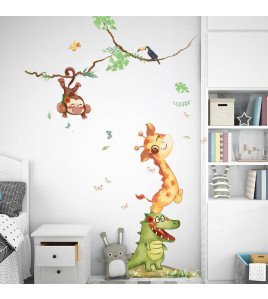Baby Room Decoration Cartoon Jungle Animal Wall Design Sticker