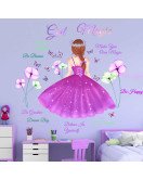 Home Decoration Cartoon Quote Mural Girls Room Wall Stickers Image