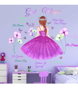 Home Decoration Cartoon Quote Mural Girls Room Wall Stickers Image