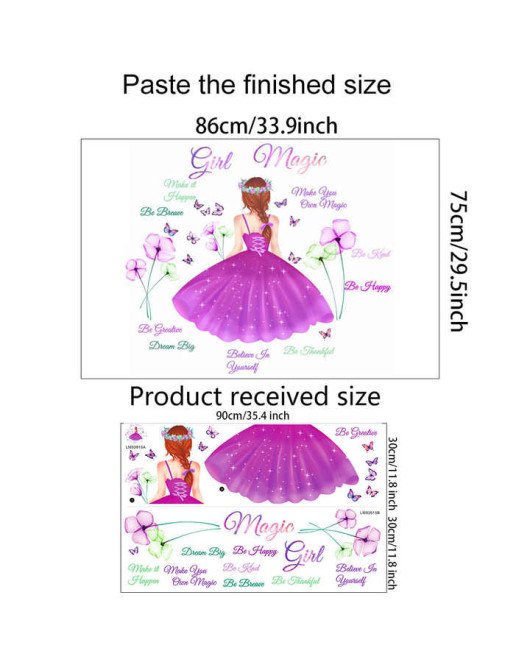 Home Decoration Cartoon Quote Mural Girls Room Wall Stickers Image