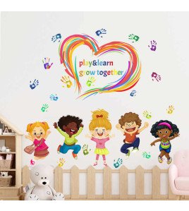 Peel And Stick School Classroom Kindergarten Cartoon Baby Stickers For Wall
