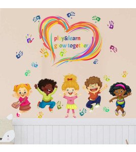 Peel And Stick School Classroom Kindergarten Cartoon Baby Stickers For Wall