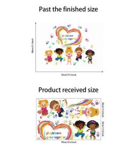 Peel And Stick School Classroom Kindergarten Cartoon Baby Stickers For Wall