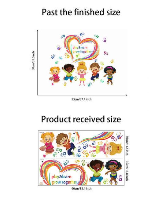 Peel And Stick School Classroom Kindergarten Cartoon Baby Stickers For Wall