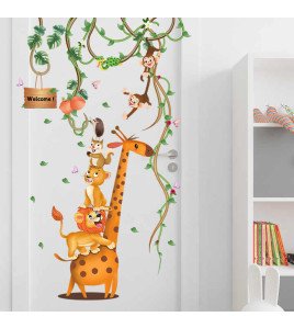 Baby Room Decoration Transparent Wall Stickers Animals And Tree