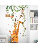 Baby Room Decoration Transparent Wall Stickers Animals And Tree