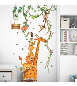 Baby Room Decoration Transparent Wall Stickers Animals And Tree