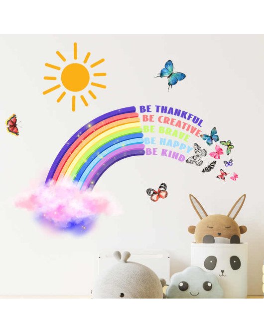 Baby Room Decoration 3d Butterfly Sun Rainbow Wall Stickers Baby Room Decoration 3d Butterfly Sun Rainbow Wall Stickers