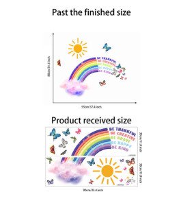 Baby Room Decoration 3d Butterfly Sun Rainbow Wall Stickers