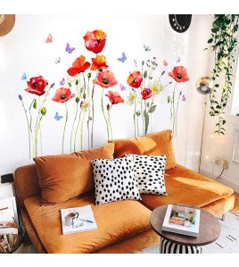 Living Room Decoration 3d Self Adhesive Pvc Vine Flower Wall Sticker