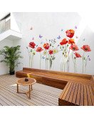 Living Room Decoration 3d Self Adhesive Pvc Vine Flower Wall Sticker