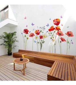 Living Room Decoration 3d Self Adhesive Pvc Vine Flower Wall Sticker