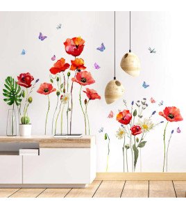 Living Room Decoration 3d Self Adhesive Pvc Vine Flower Wall Sticker