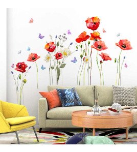 Living Room Decoration 3d Self Adhesive Pvc Vine Flower Wall Sticker