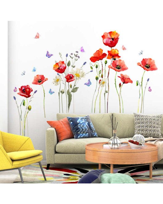 Living Room Decoration 3d Self Adhesive Pvc Vine Flower Wall Sticker