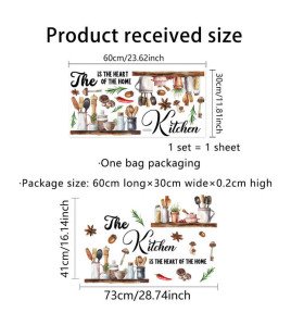 Self Adhesive Home Decoration Removable English Quote Wall Stickers For Kitchen