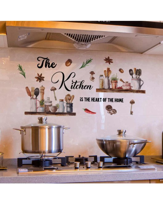 Self Adhesive Home Decoration Removable English Quote Wall Stickers For Kitchen