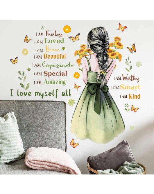 Girls Room Decoration Positive Quotes For Wall Stickers