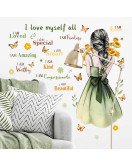 Girls Room Decoration Positive Quotes For Wall Stickers