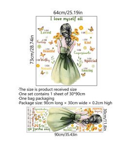 Girls Room Decoration Positive Quotes For Wall Stickers