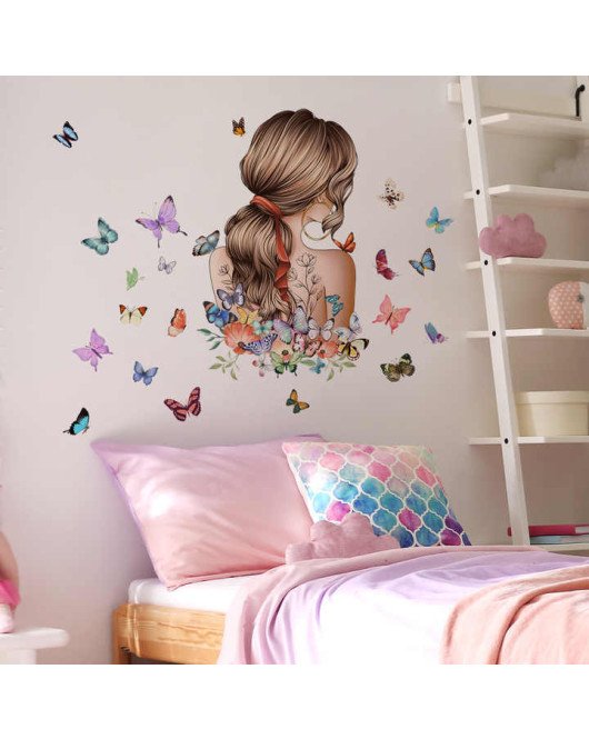 Self Adhesive Colorful Butterfly Bedroom Decor 3d Wall Stickers For Girls
