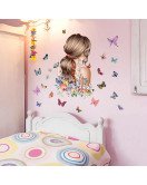 Self Adhesive Colorful Butterfly Bedroom Decor 3d Wall Stickers For Girls