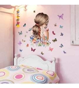 Self Adhesive Colorful Butterfly Bedroom Decor 3d Wall Stickers For Girls