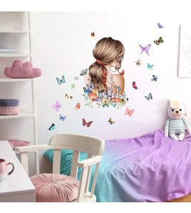 Self Adhesive Colorful Butterfly Bedroom Decor 3d Wall Stickers For Girls
