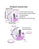 Self Adhesive Bedroom Decoration Cartoon Moon Wall Stickers For Girls