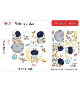 Kids Room Decoration Cartoon Astronaut 3d Wall Sticker For Nursery
