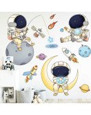 Kids Room Decoration Cartoon Astronaut 3d Wall Sticker For Nursery