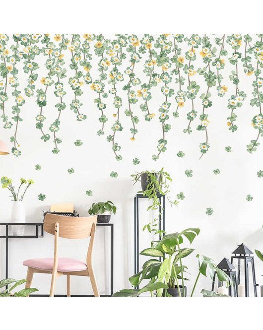 Living Room Tv Background 3D Flower Vine House Wall Stickers