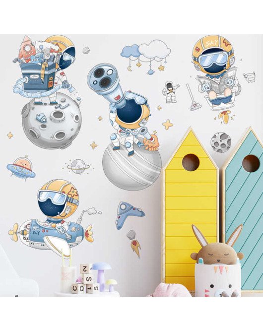 Buy Self Adhesive Removable Kids Room Cartoon Space Wall Sticker Supplier