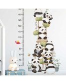 Self-adhesive Cartoon Panda Height Measurement Wall Decals For Kids