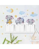 Self Adhesive Baby Room Wall Decoration 3d Cartoon Elephant Switch Stickers