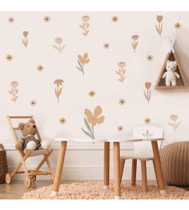 Creative Cartoon Flowers Wall Stickers Die Cut Water Proof Wall Stickers For Home Decor Living Room Kids Room
