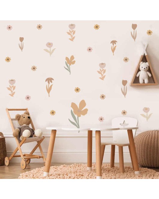 Creative Cartoon Flowers Wall Stickers Die Cut Water Proof Wall Stickers For Home Decor Living Room Kids Room