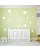 Living Room Decoration Self Adhesive 3d Boho Design White Wall Stickers Flowers