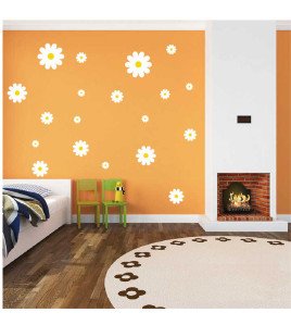 Living Room Decoration Self Adhesive 3d Boho Design White Wall Stickers Flowers