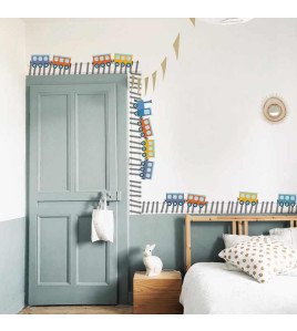 Self Adhesive Peel And Stick Cartoon Cars Sticker Wall Room Kids