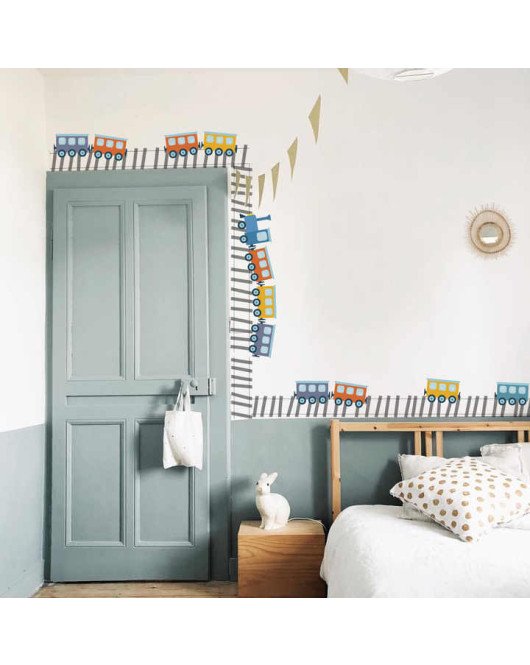 Self Adhesive Peel And Stick Cartoon Cars Sticker Wall Room Kids