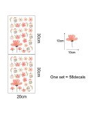 Adhesive Bedroom Transparent Wall Stickers 3D Home Decoration With Flowers