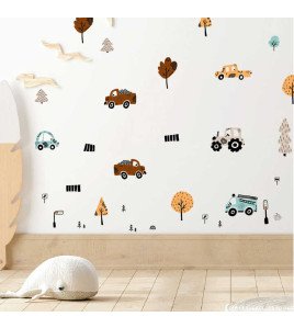 Removable Classroom Decoration Cartoon Cars Kindergarten Wall Stickers