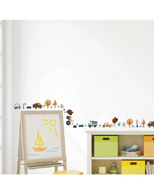 Removable Classroom Decoration Cartoon Cars Kindergarten Wall Stickers