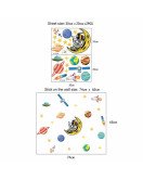 Removable Vinyl Cartoon Space With Rocket Wall Decals Kids Room