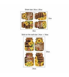 Home Decoration Vinyl Quote Sunflower Kitchen Wall Stickers