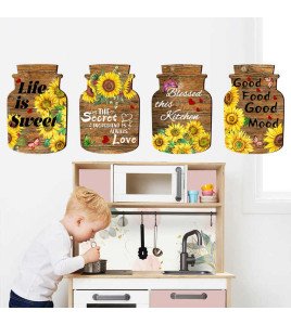 Home Decoration Vinyl Quote Sunflower Kitchen Wall Stickers