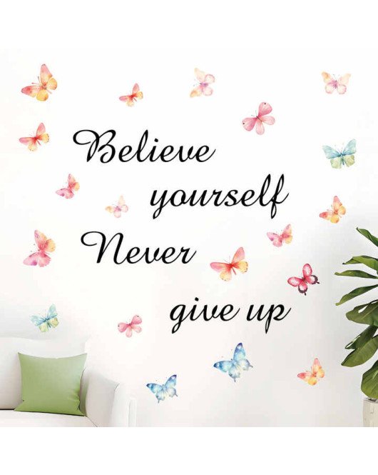 Kids Room Decoration Butterfly With Inspirational Wall Stickers With Words