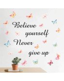 Kids Room Decoration Butterfly With Inspirational Wall Stickers With Words
