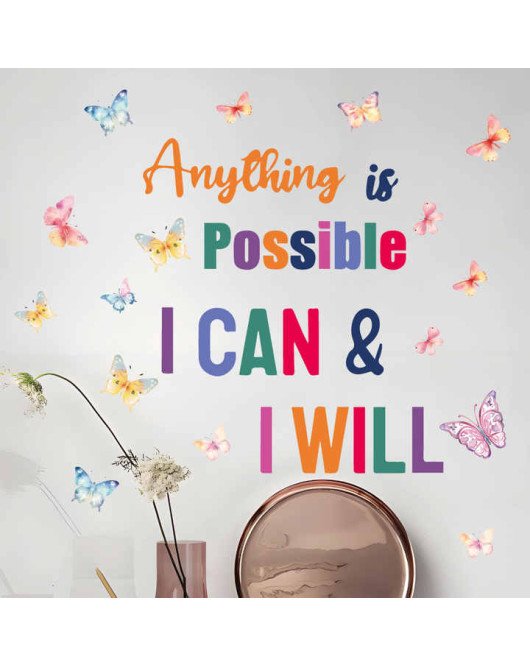 Classroom Decoration Colorful Inspirational Wall Stickers Decals Quotes